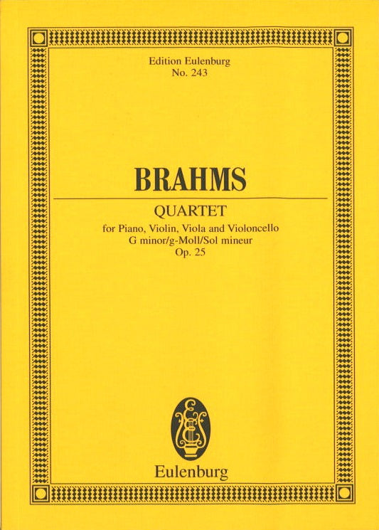 Brahms, Piano Quartet op. 25 in g (Eulenburg)