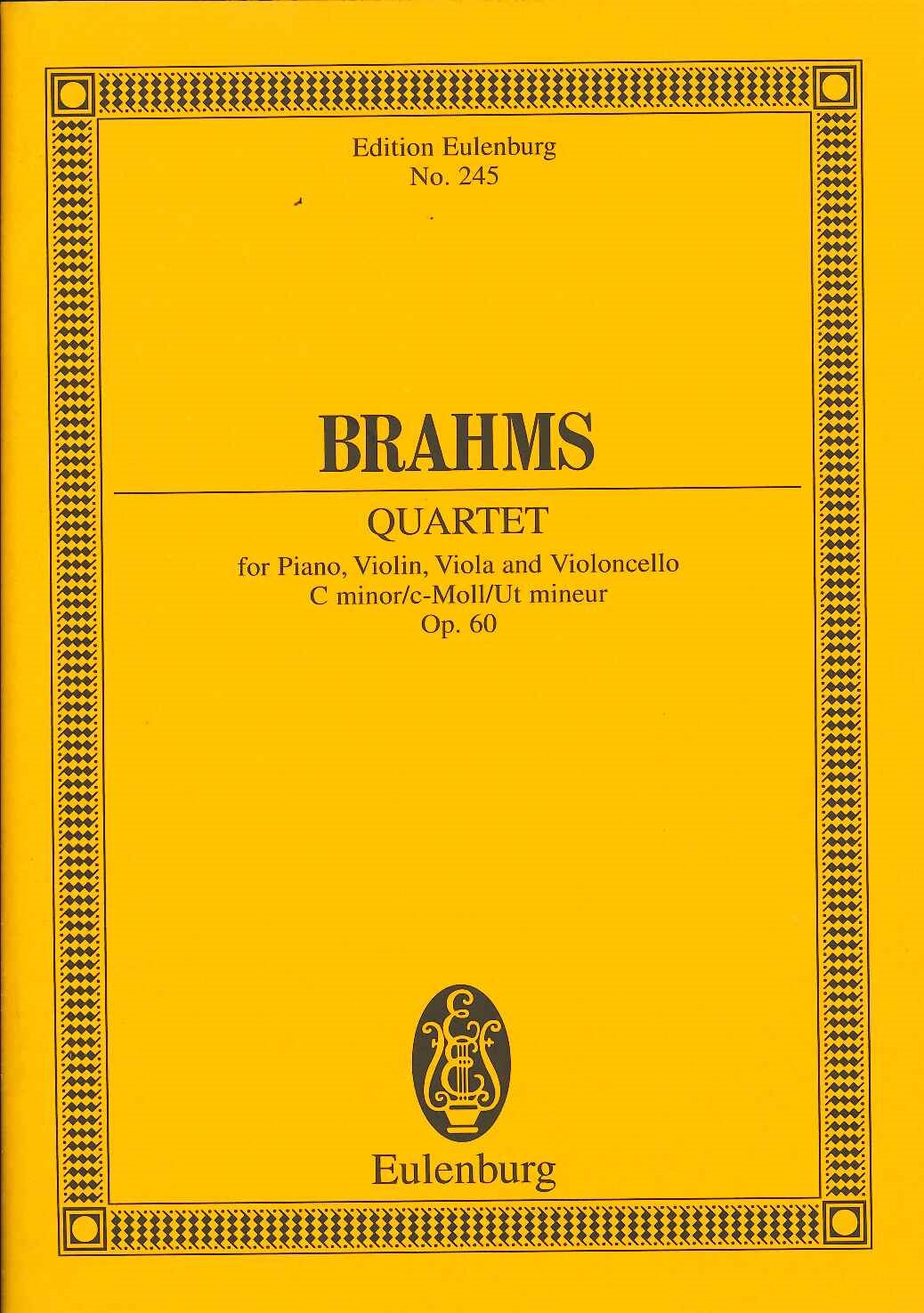 Brahms, Piano Quartet op. 60, c minor (Eulenburg)