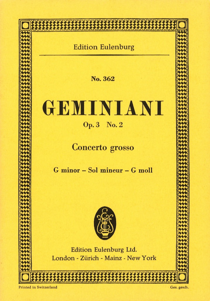 Geminiani, Concerto grosso op. 3/2 (Eulenburg)