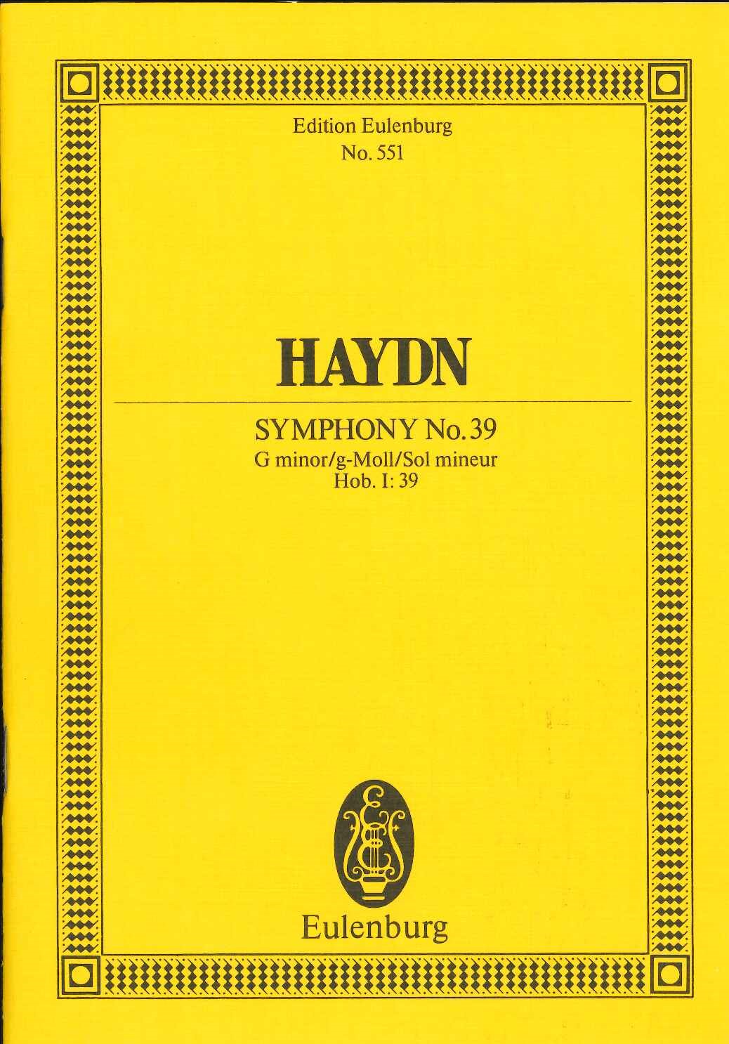Haydn, Symphony No. 39 in g (Eulenburg)