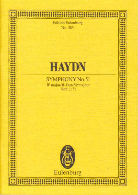 Haydn, Symphony No. 51 in Bb (Eulenburg)