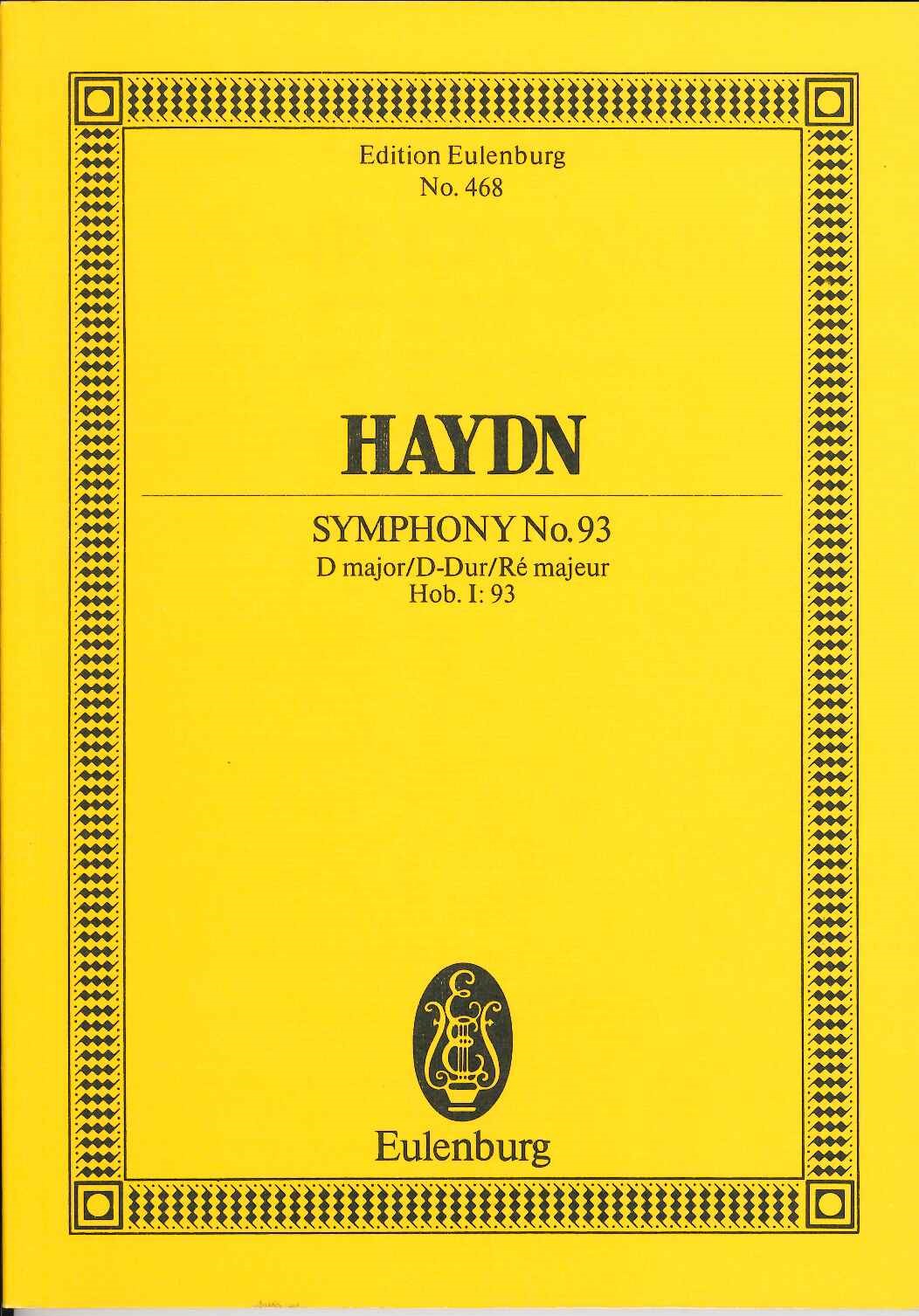 Haydn, Symphony No. 93 in D (Newstone) (Eulenburg)