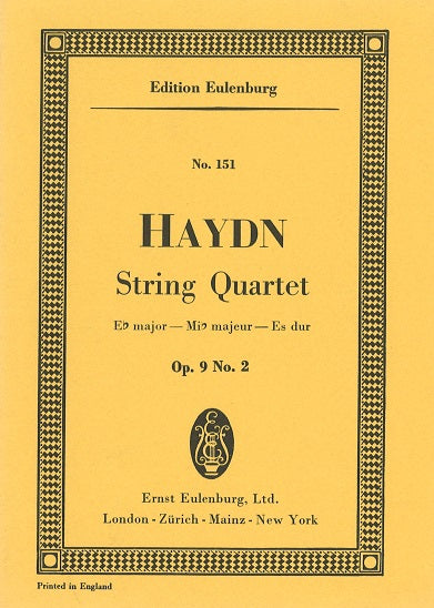 Haydn, String Quartet op. 9/2 in Eb (Eulenburg)
