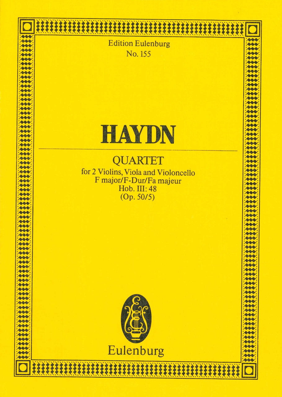 Haydn, String Quartet op. 50/5 in F (Eulenburg)