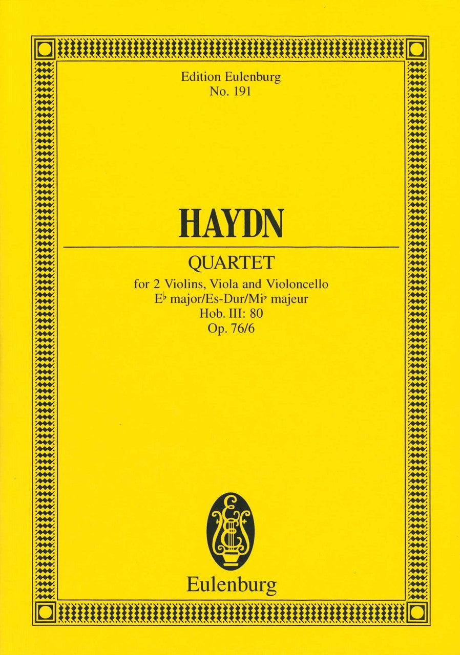 Haydn, String Quartet op. 76/6 in Eb (Eulenburg)