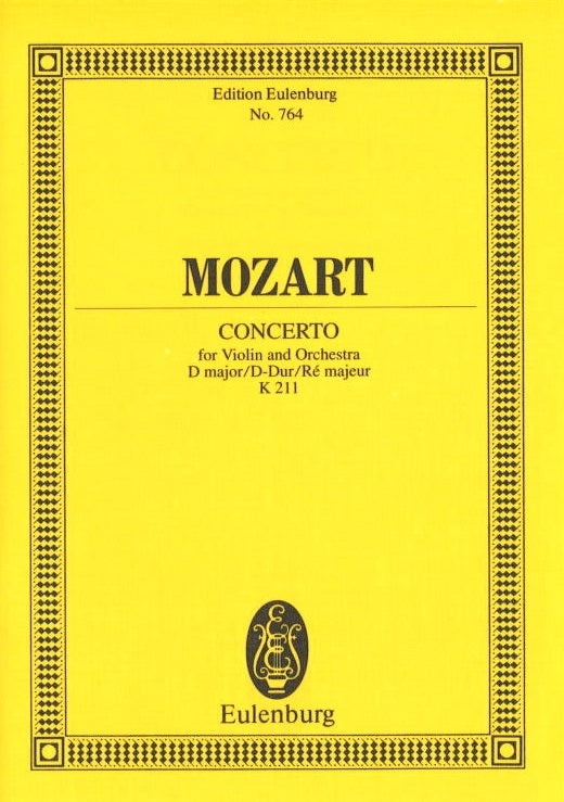 Mozart, Concerto for Violin KV 211 in D (Eulenburg)