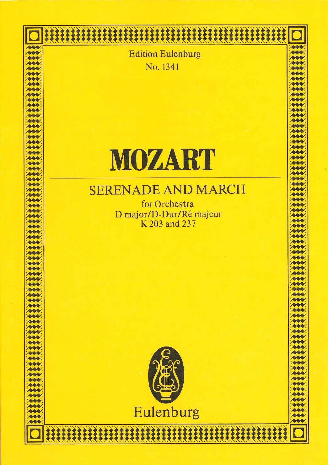 Mozart, Serenade KV 203 in D (No. 4) (Eulenburg)