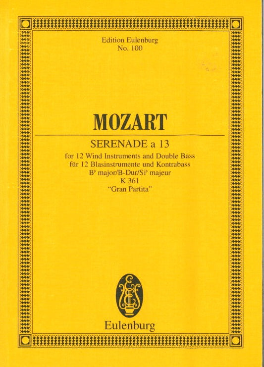 Mozart, Serenade KV 361 Bb Gran Partita (Eulenburg)