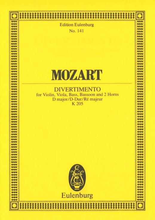 Mozart, Divertimento KV 205 in D (Eulenburg)
