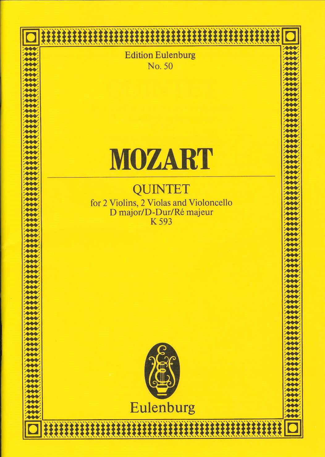 Mozart, String Quintet KV 593 in D (Eulenburg)