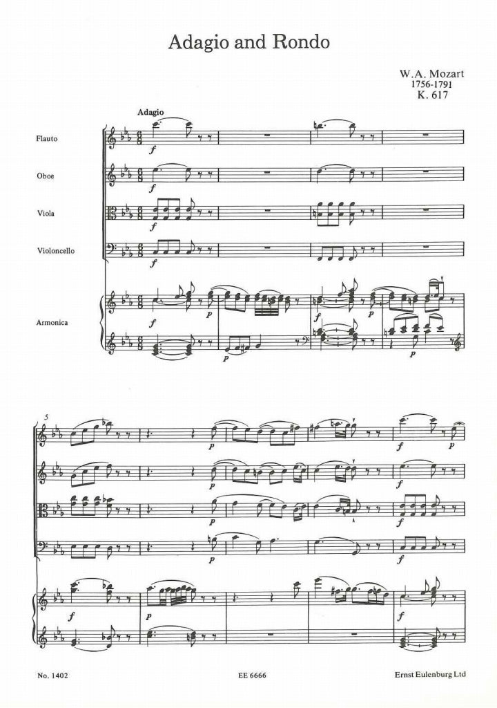 Mozart, Adagio & Rondo KV 617 (Qnt) (Eulenburg)
