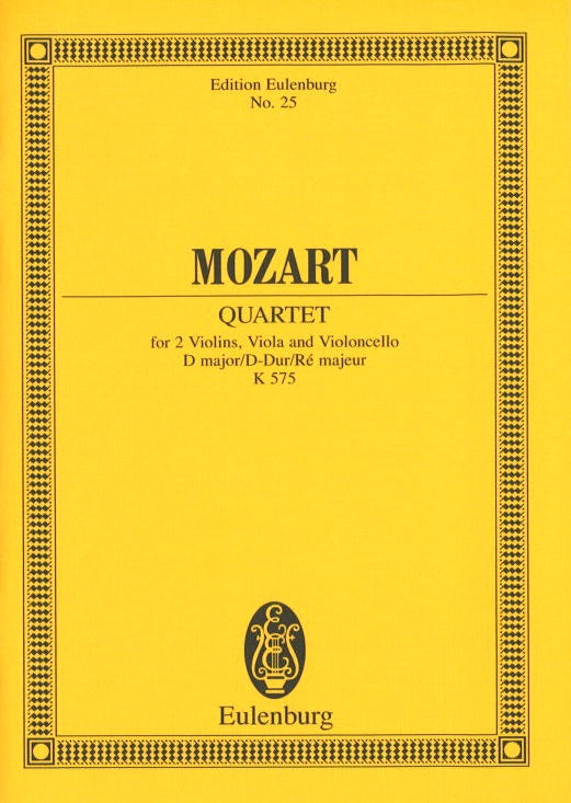 Mozart, String Quartet KV 575 in D (Eulenburg)