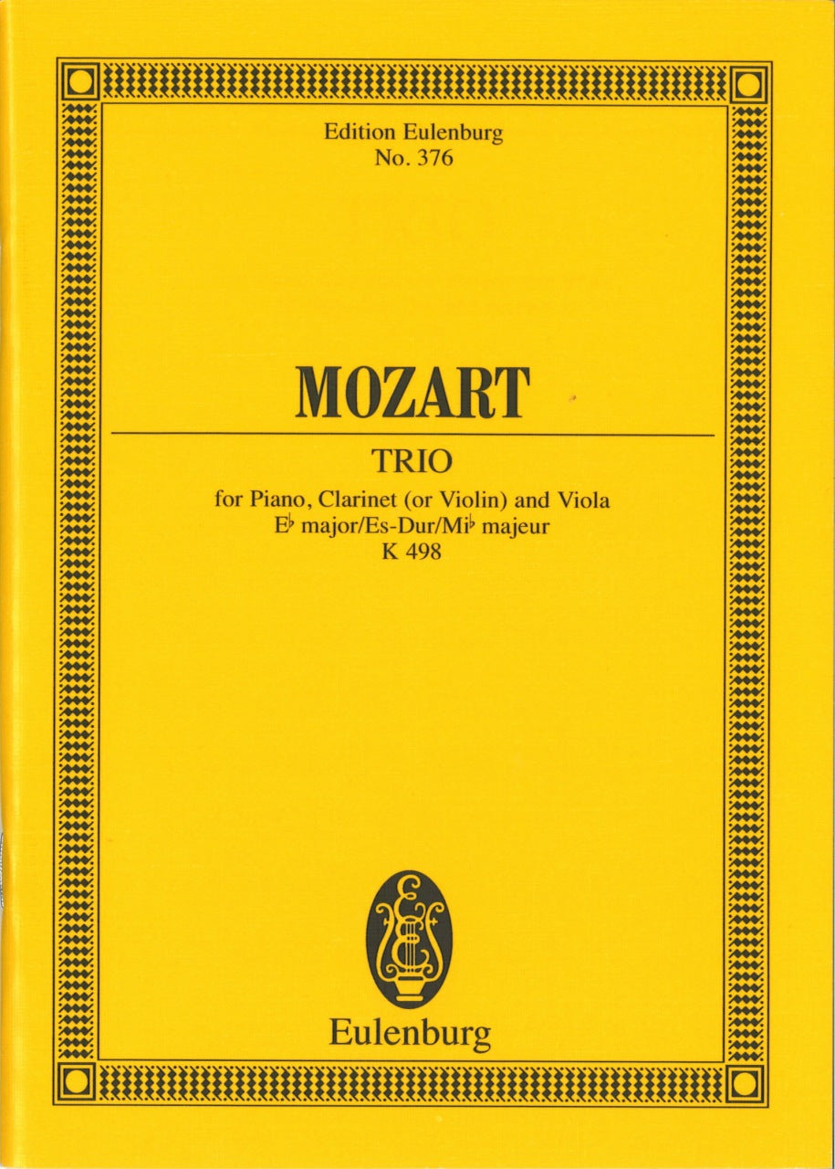 Mozart, Trio KV 498 in Eb 'Kegelstatt' (Eulenburg)