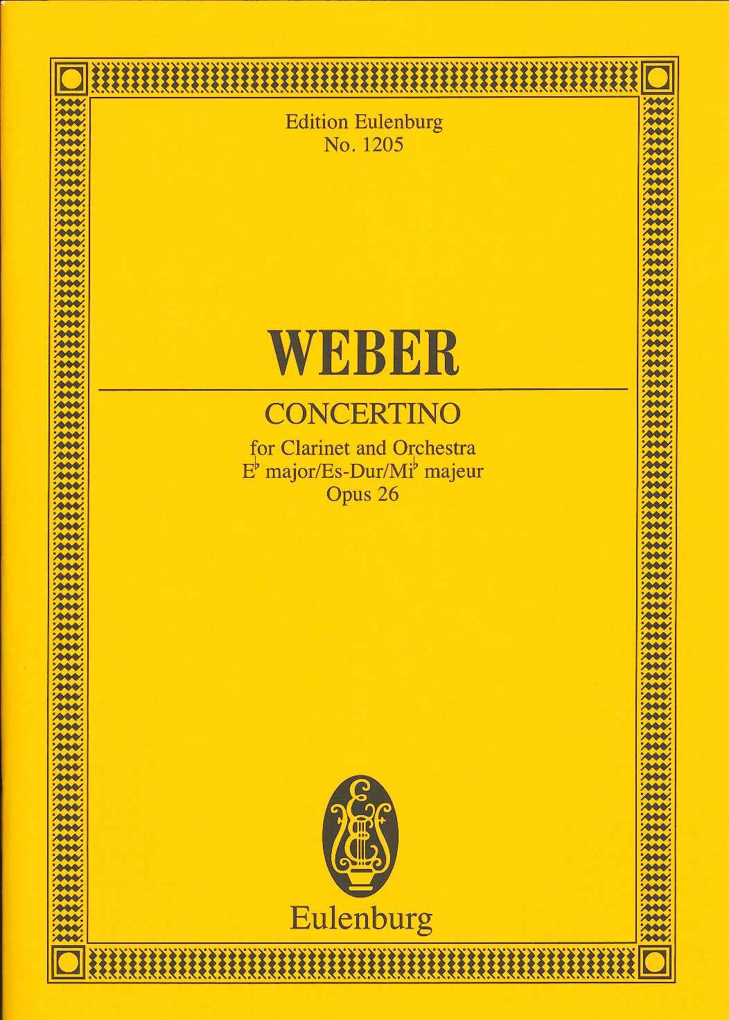 Weber, Concertino for Clarinet op. 26 (Eulenburg)