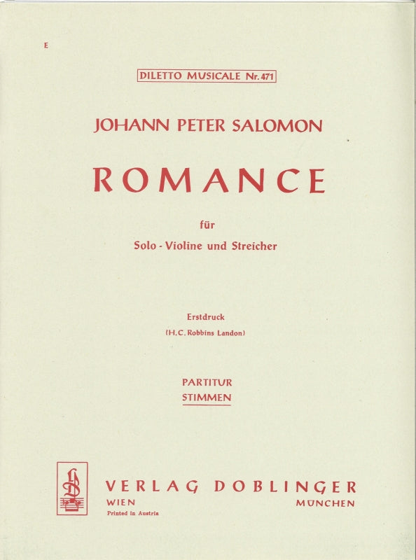 Salamon, Romance in D: Set of Parts (Doblinger)