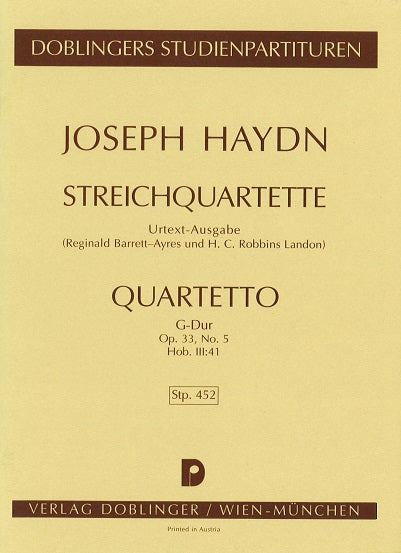 Haydn, String Quartet op. 33/5 in G (Doblinger)