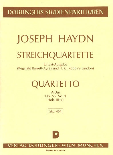 Haydn, String Quartet op. 55/1 in A (Doblinger)