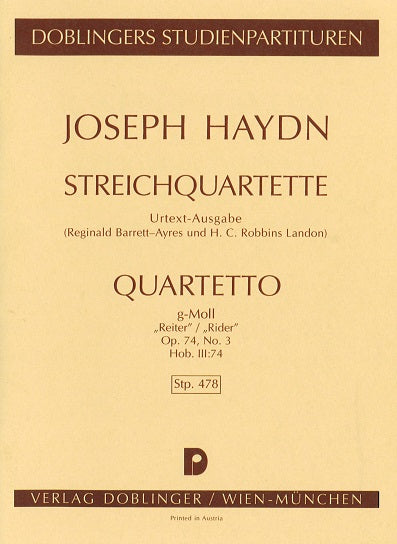 Haydn, String Quartet op. 74/3 'Reiter' (Doblinger)