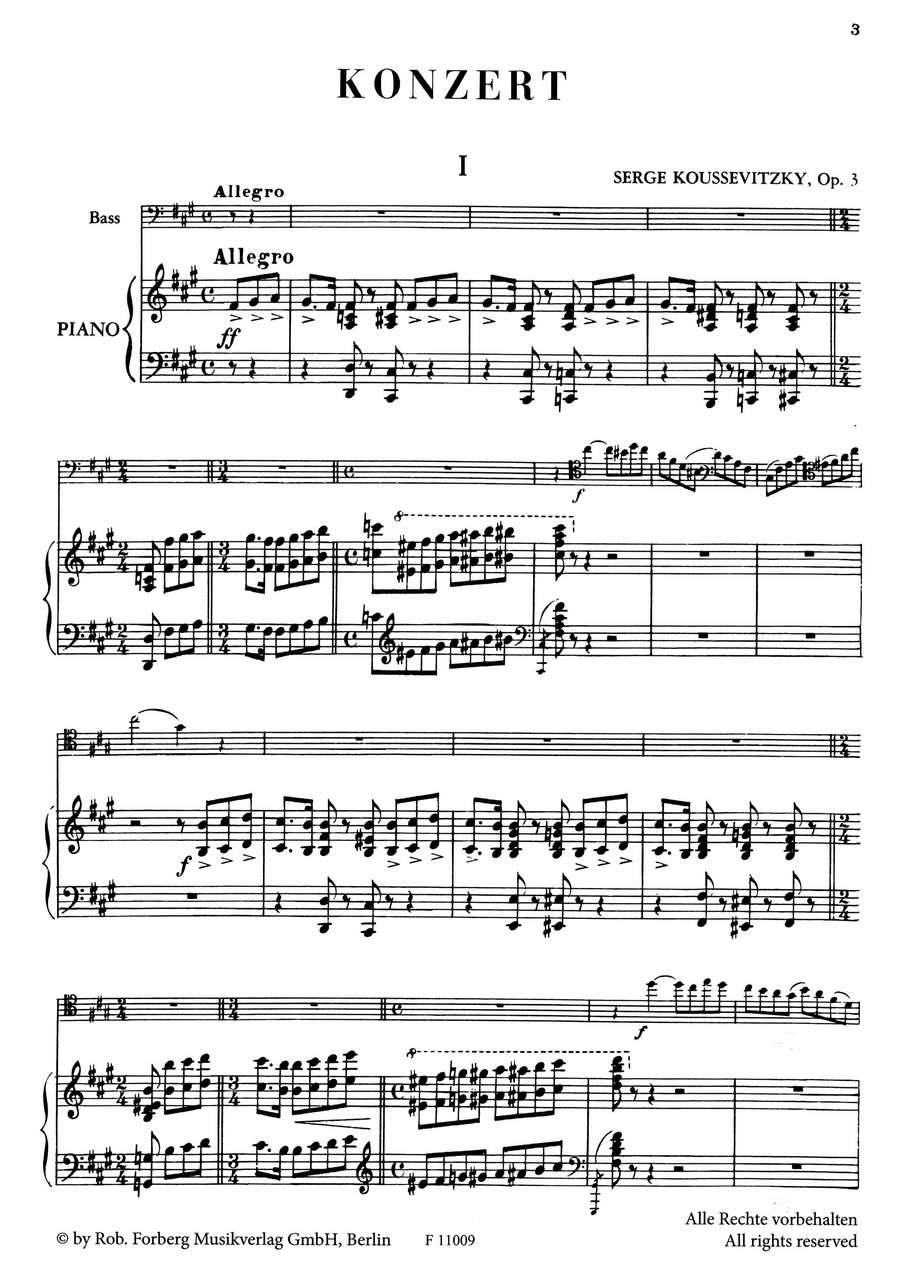 Koussevitzky, Concerto op. 3 in f# (Forberg)