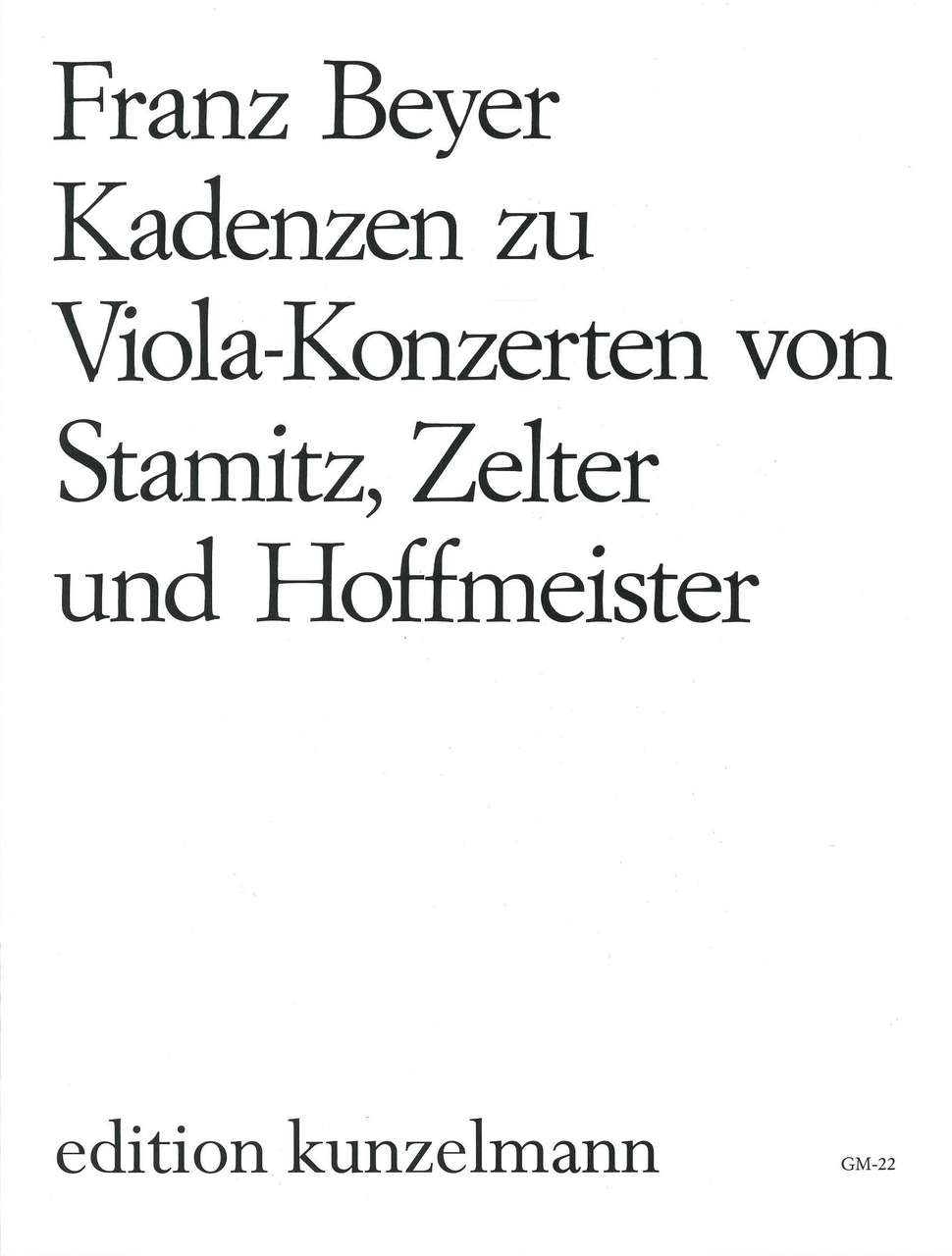 Beyer, Kadenzen zu Viola-Konzerten (Kunzelmann)
