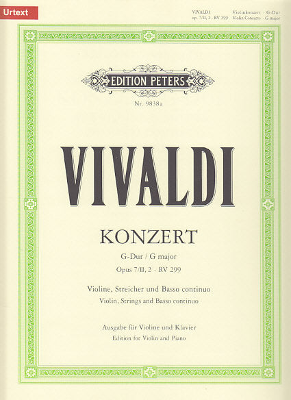Vivaldi, Concerto op. 7/ii/2 in G RV 299 (Peters)