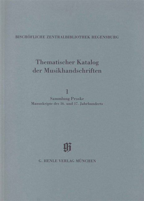 Thematischer Katalog Musikhandsch. 1 (Henle)