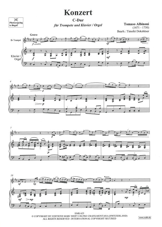 Albinoni, Concerto in C (Dokshitser) (Reift)
