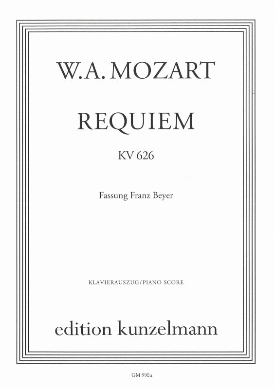 Mozart, Requiem KV 626 (Beyer) (Kunzelmann)