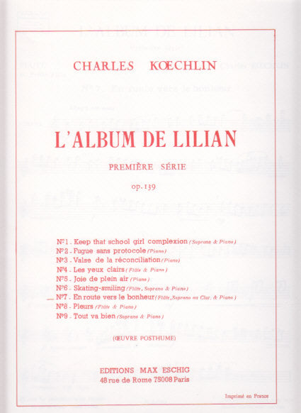 Koechlin, Album de Lilian 1 op. 139, 7 (Eschig)