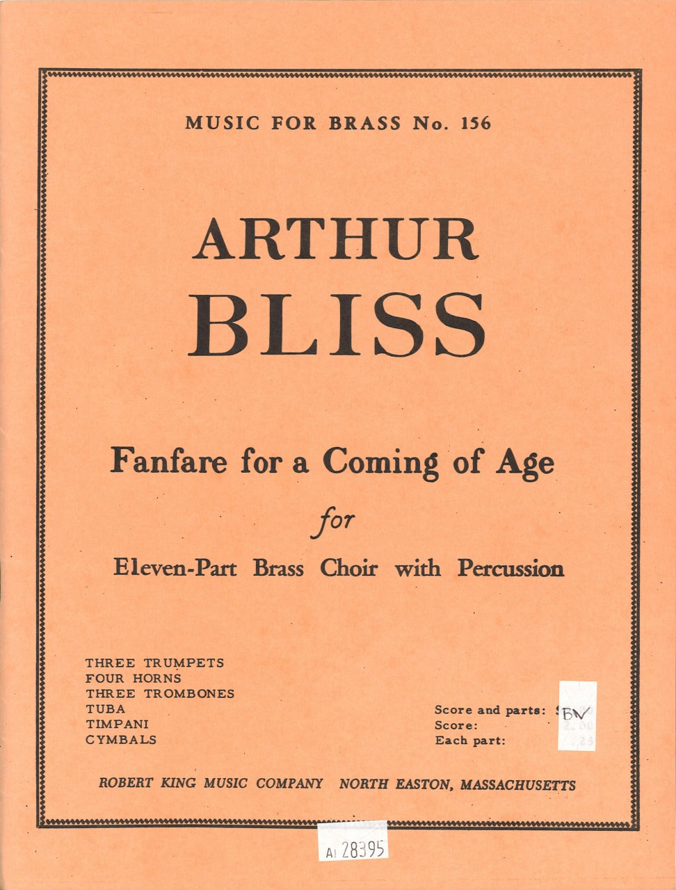 Bliss, Fanfare for a Coming of Age (Robert King/Leduc)