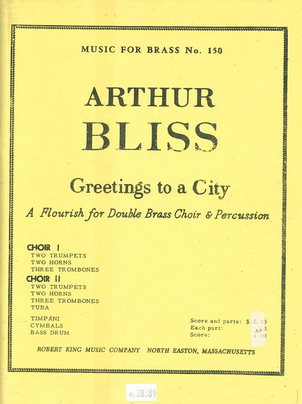 Bliss, Greetings to a City(15Brass,Per) (Robert King)