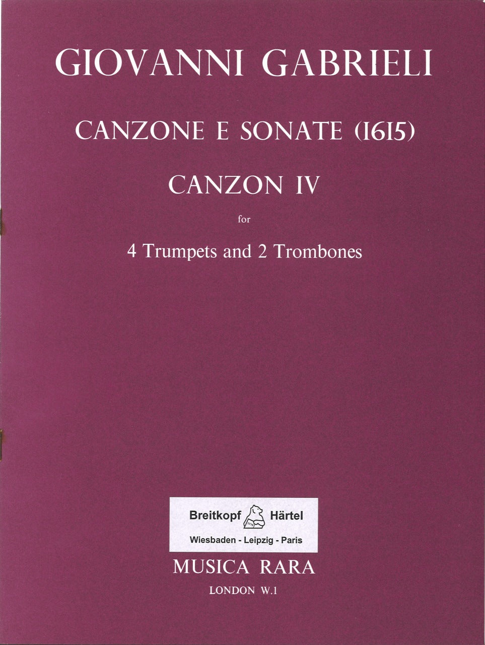 Gabrieli, Canzon 4 (Musica Rara)