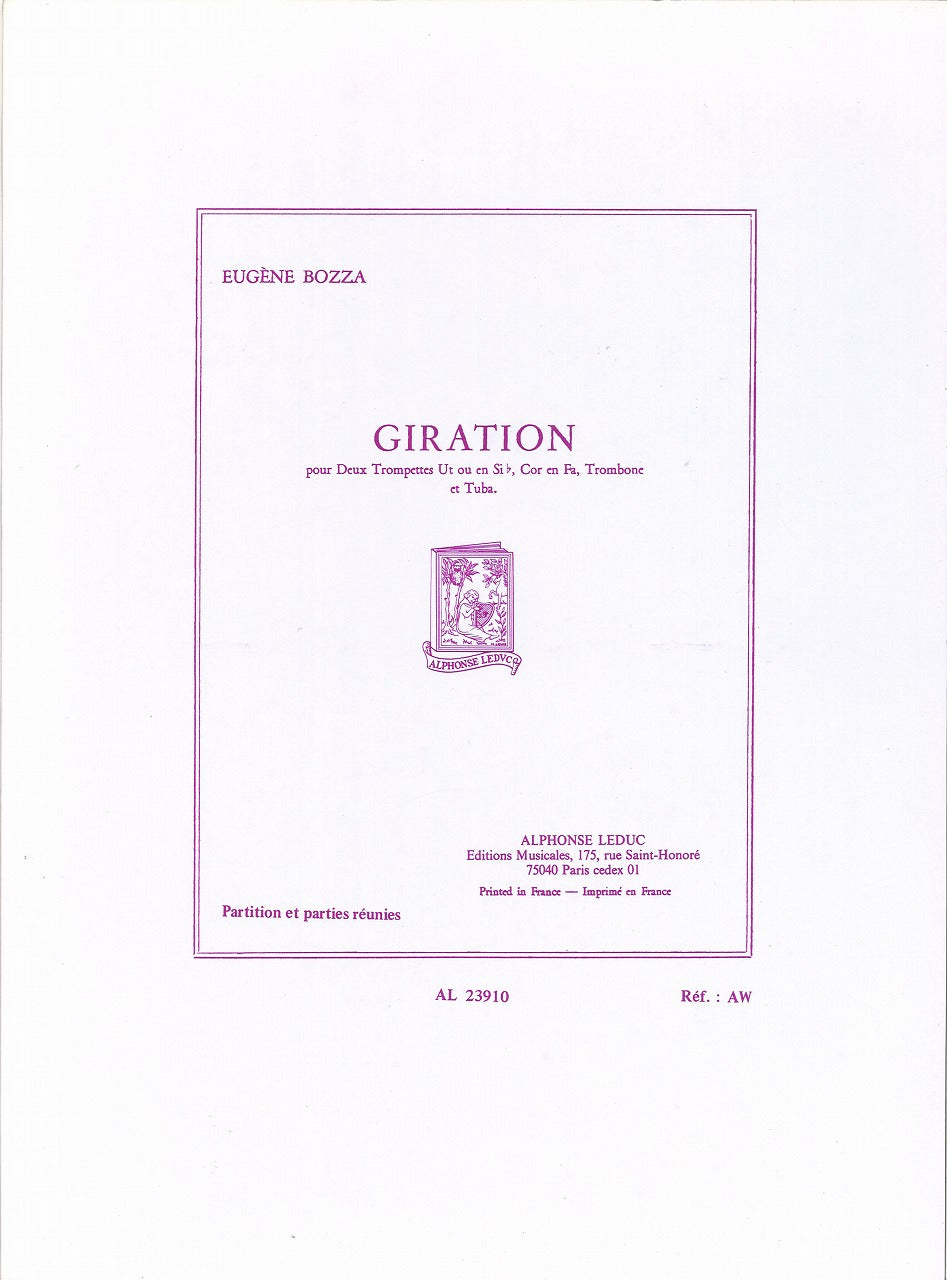 Bozza, Giration (Quintet) (Leduc)