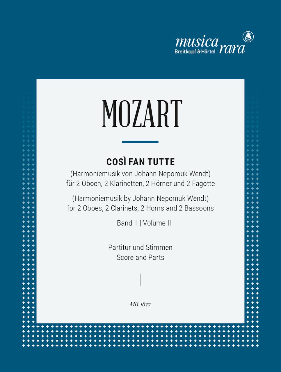 Mozart, Cosi Fan Tutte 2 (8Winds) (Musica Rara)