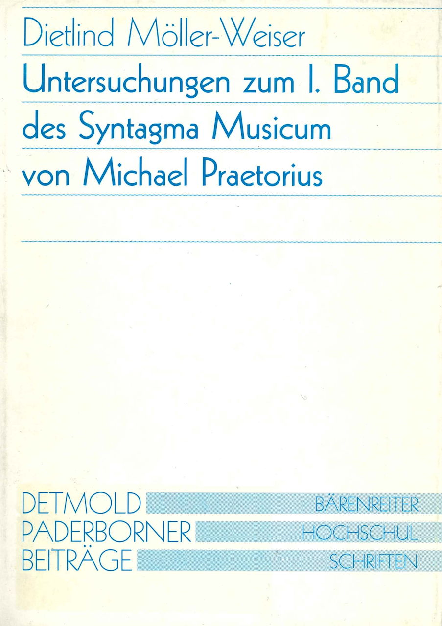 Untersuchungen zum Syntagma Musicum (Barenreiter)