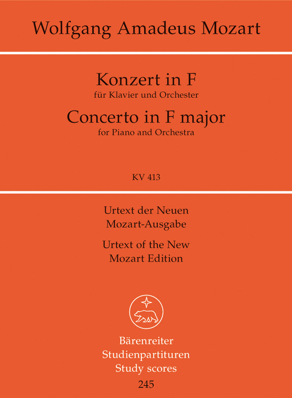 Mozart, Concerto for Piano KV 413 in F (Barenreiter)
