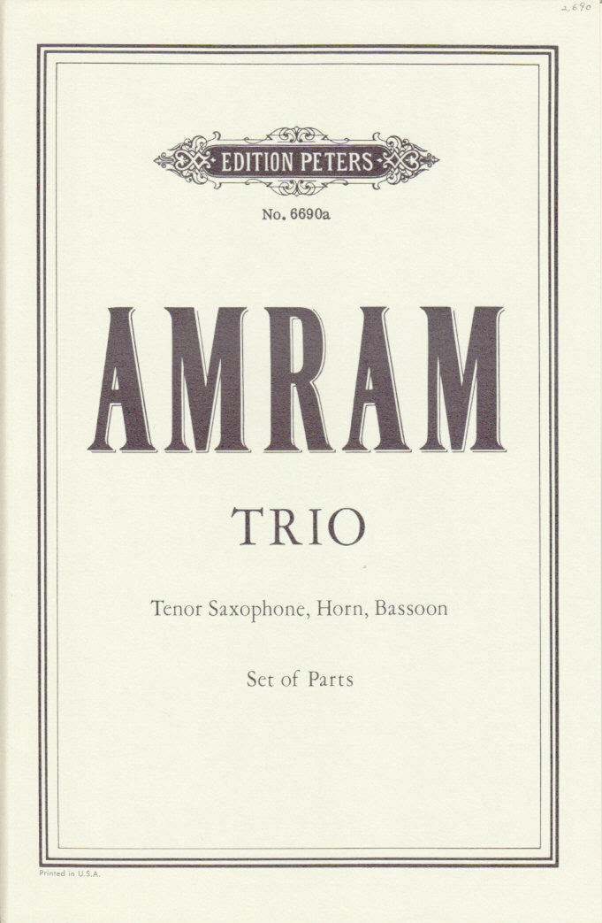 Amram, Trio (Parts: Bn,TSax,Hn) (Peters)