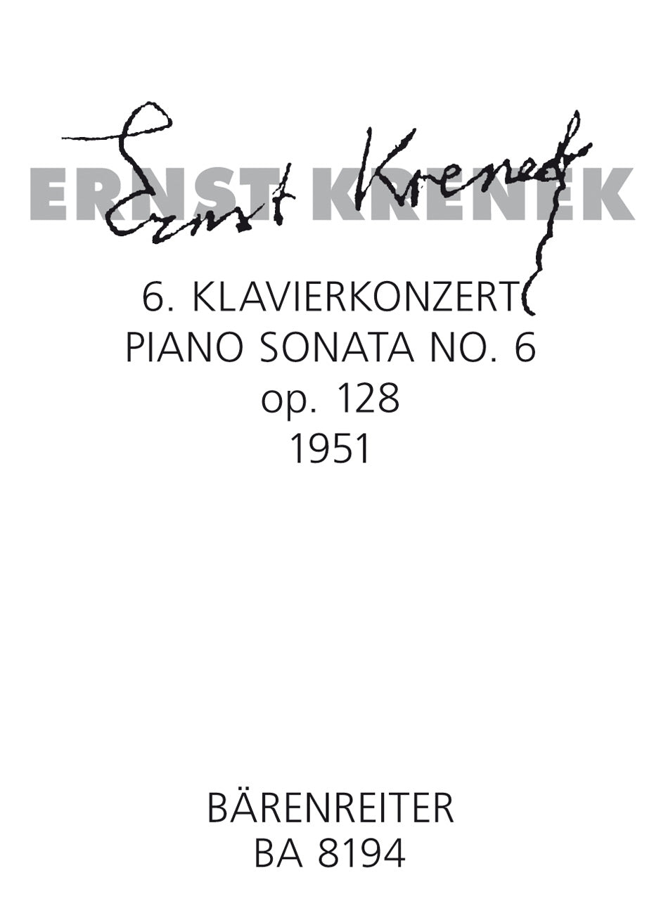 Krenek, Sonata No. 6, op. 128 (1951) (Barenreiter)