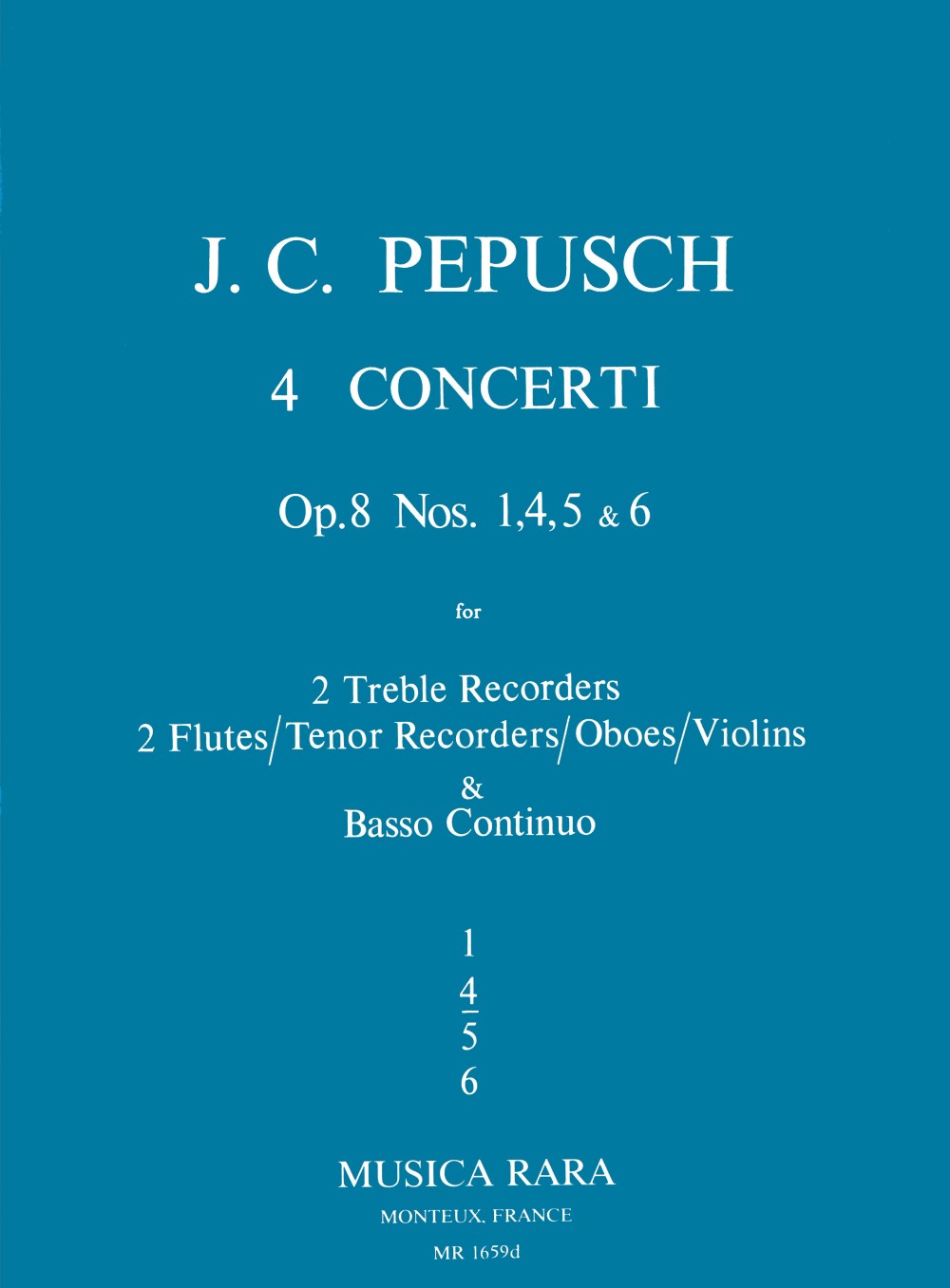 Pepusch, Concerto op.8/4 (2Rec,2Fl,Bc) (Musica Rara)