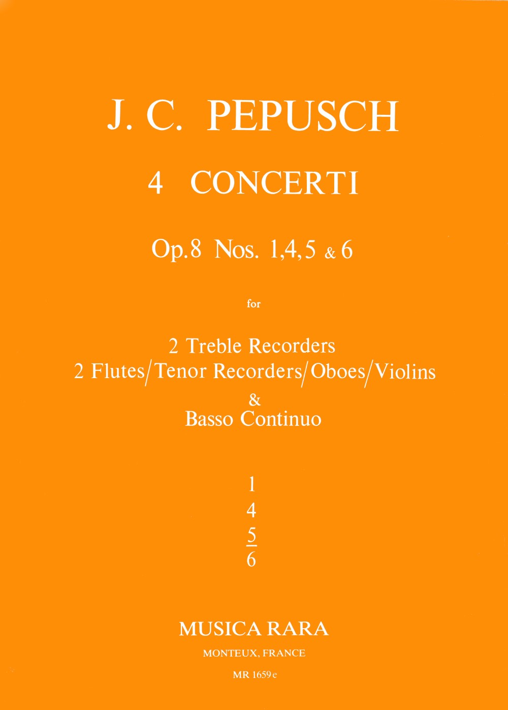 Pepusch, Concerto op.8/5 (2Rec,2Fl,Bc) (Musica Rara)