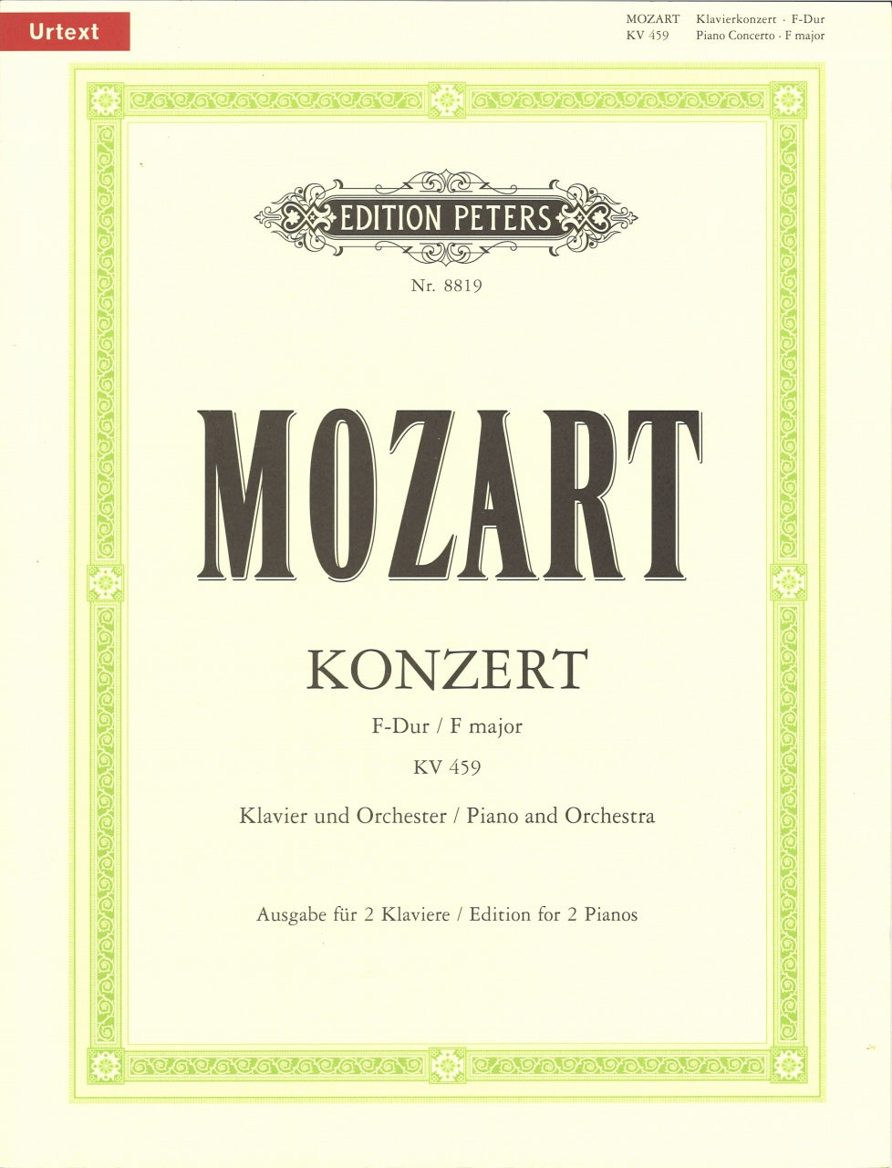 Mozart, Concerto KV 459 in F (No. 19) (Peters)
