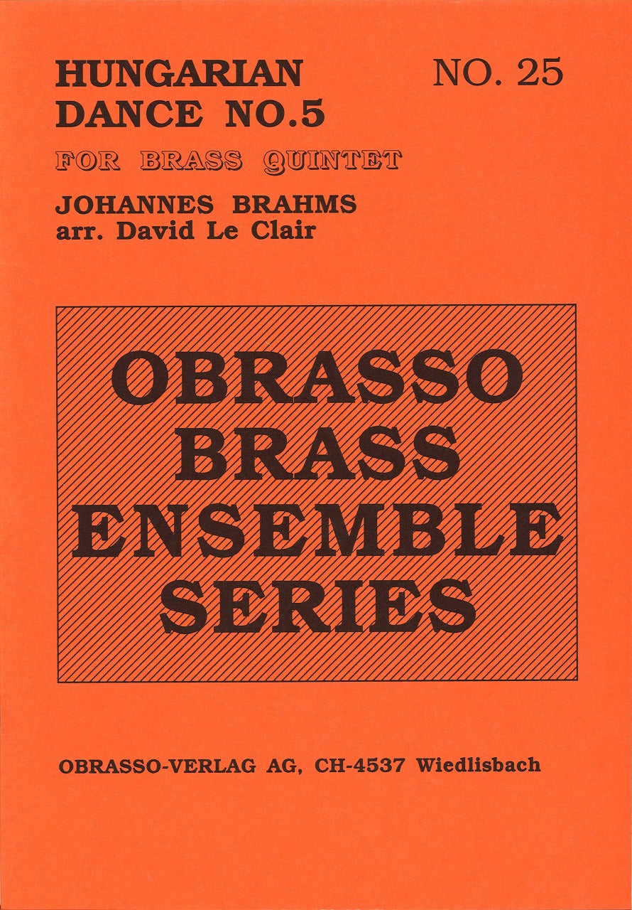Brahms, Hungarian Dance No.5 (Quintet) (Obrasso)