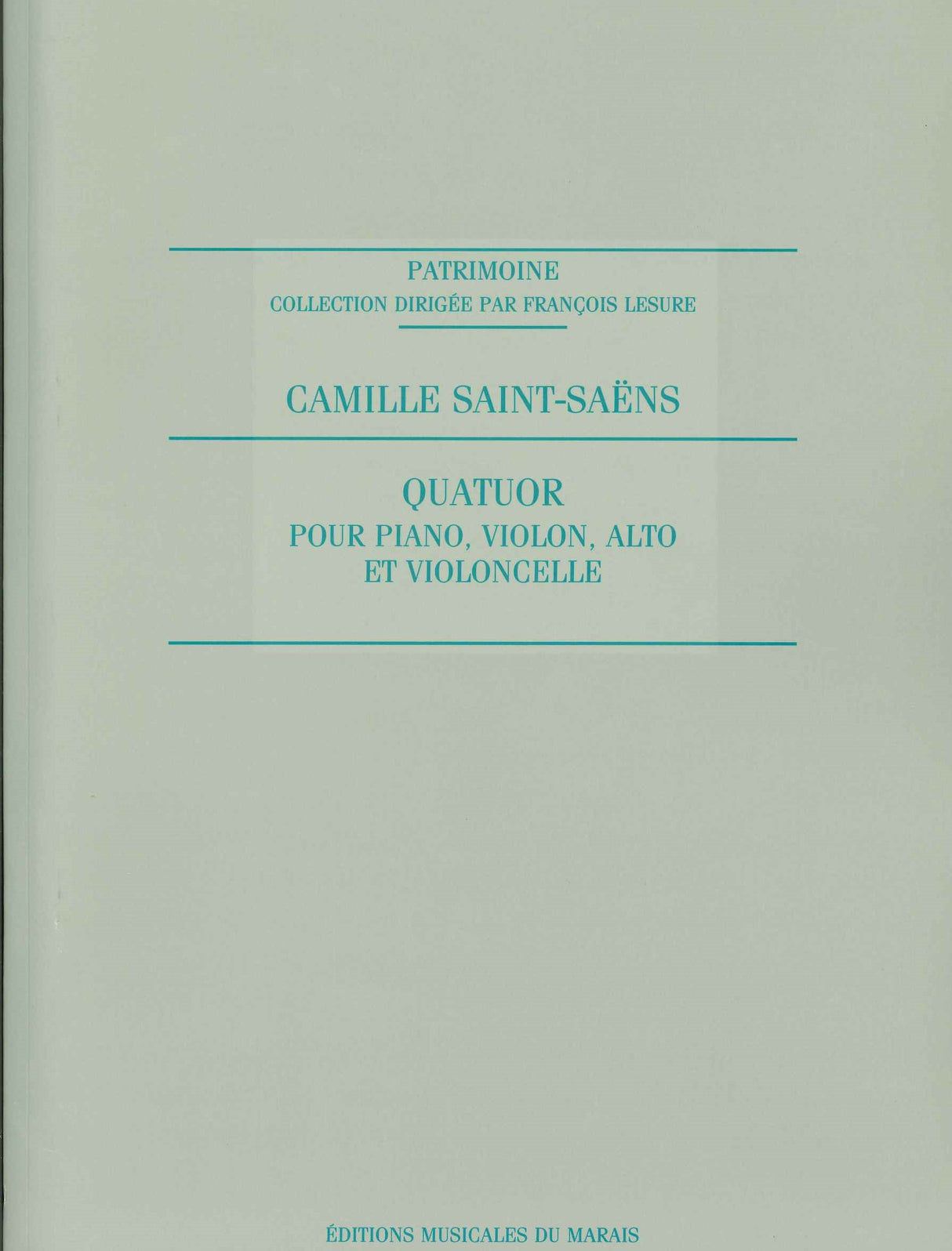 Saint-Saens, Piano Quartet in E (1853) (Marais)