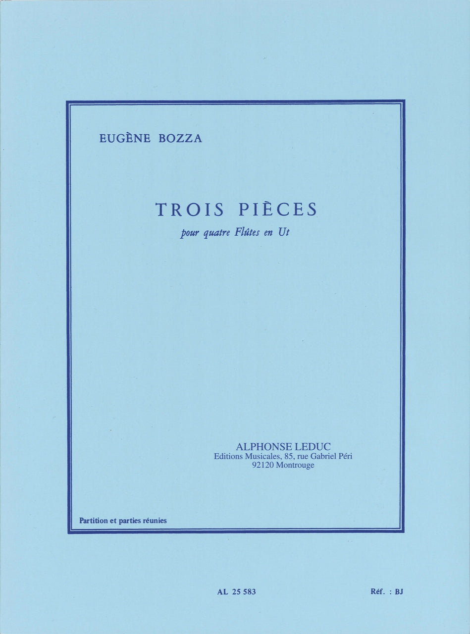 Bozza, 3 Pieces (4Fl) (Score,Parts) (Leduc)
