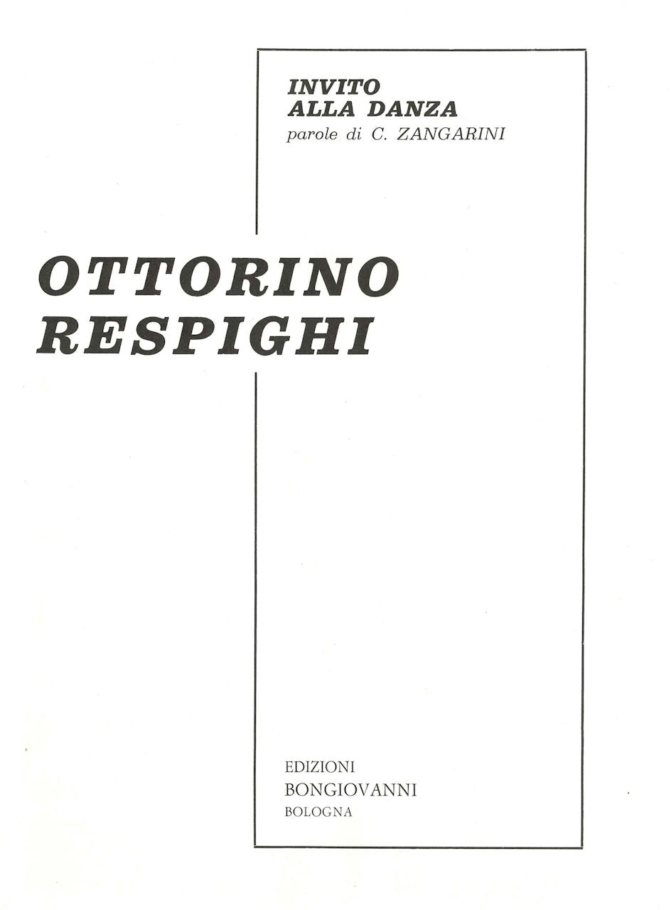 Respighi, Invito alla Danza (Ten,Pf) (Bongiovanni)