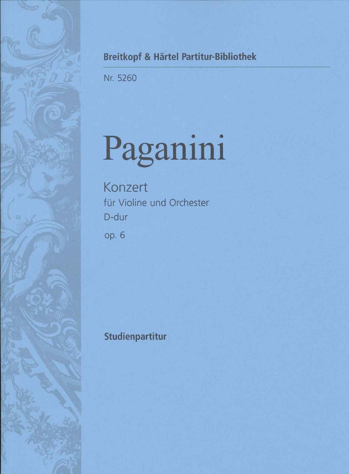 Paganini, Concerto for Violin No. 1 in D (Breitkopf)