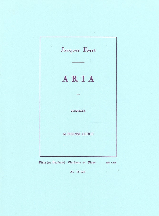 Ibert, Aria (Fl/Ob,Cl,Pf) (Leduc)
