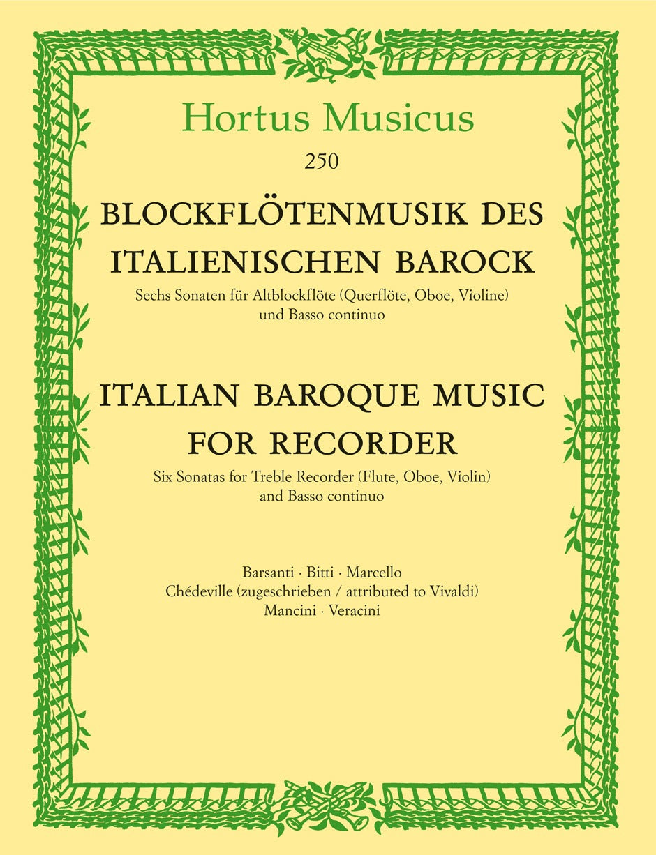 Blockflotenmusik des Italienischen Baroc (Barenreiter)