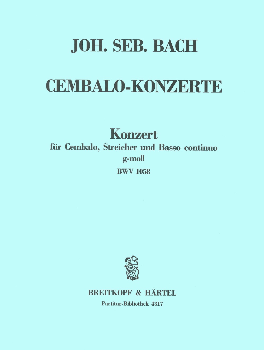 Bach, Concerto BWV 1058 Full Score (Breitkopf)
