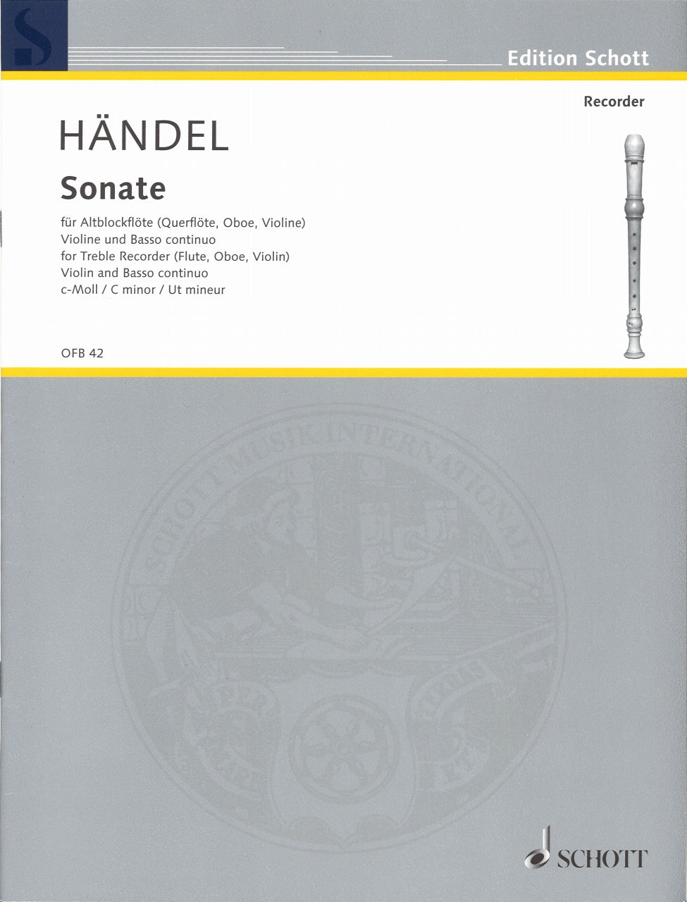 Handel, Sonate Nr.1 c-moll (Rec,Vn,Bc) (Schott)